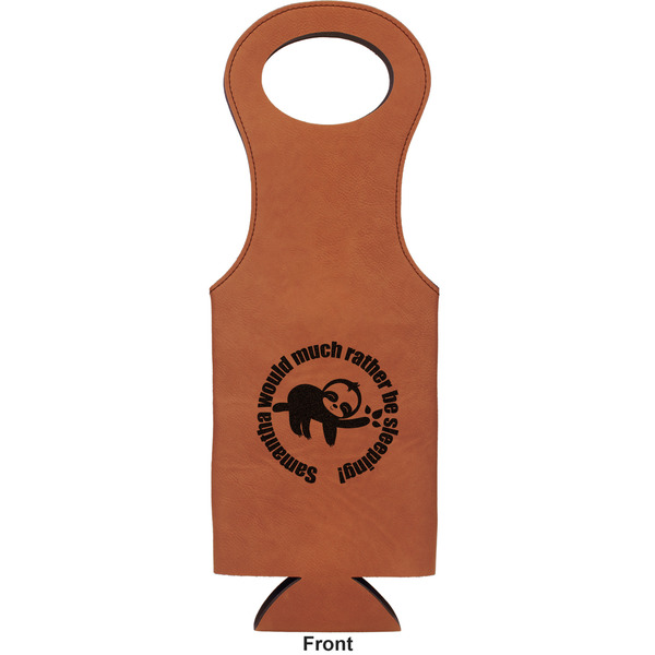 Sloth Leatherette Wine Tote Single Sided - Front and Back