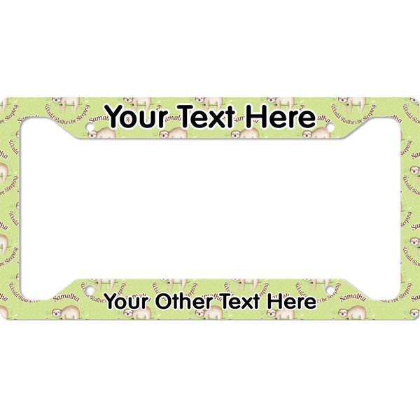 Custom Sloth License Plate Frame - Style A (Personalized)