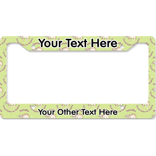Custom Sloth License Plate Frame - Style B (Personalized)