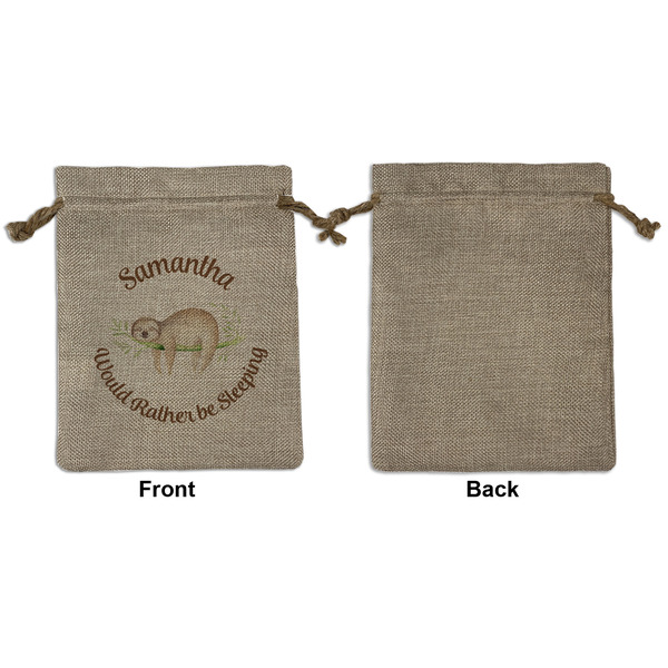 Sloth Medium Burlap Gift Bag - Front Approval