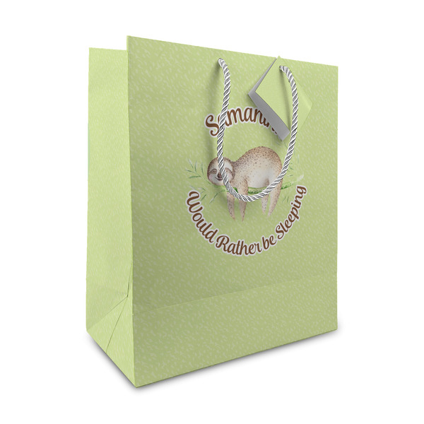Custom Sloth Medium Gift Bag (Personalized)