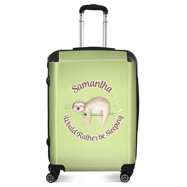 Custom Sloth Suitcase - 24" Medium - Checked (Personalized)