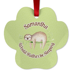 Sloth Metal Paw Ornament - Double Sided w/ Name or Text