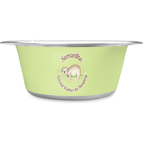 Custom Sloth Stainless Steel Dog Bowl - Large (Personalized)