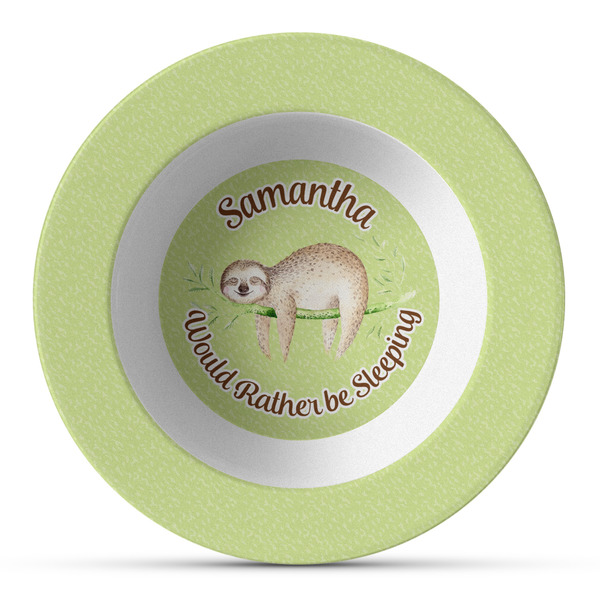 Custom Sloth Plastic Bowl - Microwave Safe - Composite Polymer (Personalized)