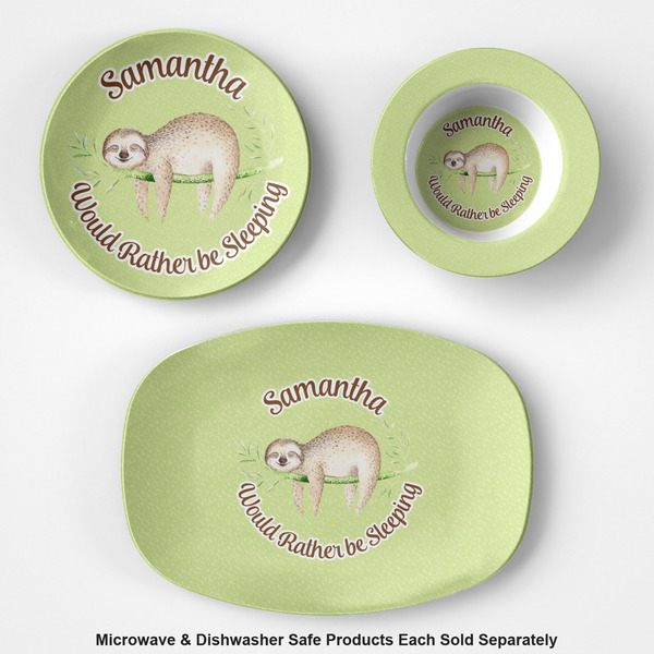 Sloth Microwave & Dishwasher Safe CP Plastic Dishware - Group