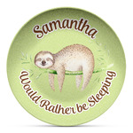 Sloth Microwave Safe Plastic Plate - Composite Polymer (Personalized)