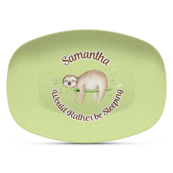 Custom Sloth Plastic Platter - Microwave & Oven Safe Composite Polymer (Personalized)