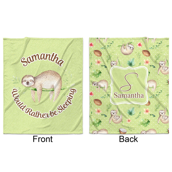 Sloth Minky Blanket - 50"x60" - Double Sided - Front & Back