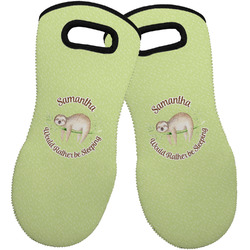 Sloth Neoprene Oven Mitts - Set of 2 w/ Name or Text