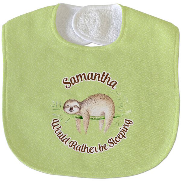 Sloth New Baby Bib - Closed and Folded
