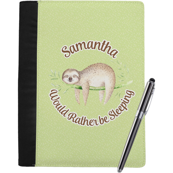Custom Sloth Notebook Padfolio - Large w/ Name or Text