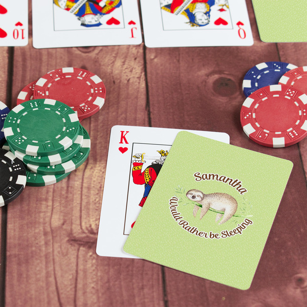 Sloth On Table with Poker Chips