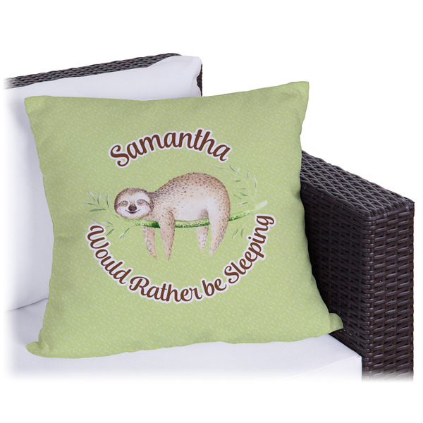 Custom Sloth Outdoor Pillow - 18" (Personalized)