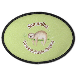 Sloth Iron On Oval Patch w/ Name or Text