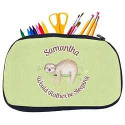 Sloth Neoprene Pencil Case - Medium w/ Name or Text