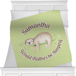 Sloth Minky Blanket - Twin / Full - 80"x60" - Double Sided (Personalized)