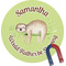 Sloth Round Fridge Magnet (Personalized)