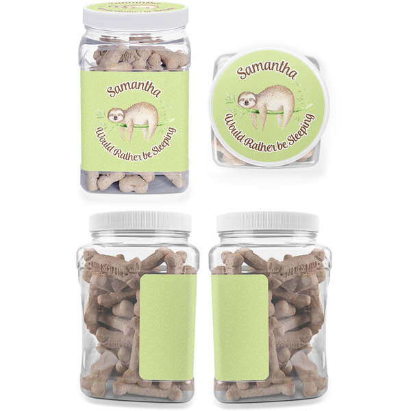 Sloth Pet Treat Jar - Multiple Angles
