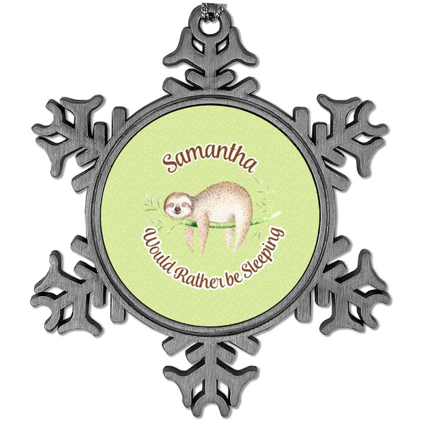 Custom Sloth Vintage Snowflake Ornament (Personalized)