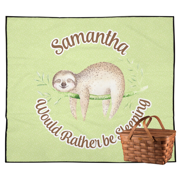 Custom Sloth Outdoor Picnic Blanket (Personalized)