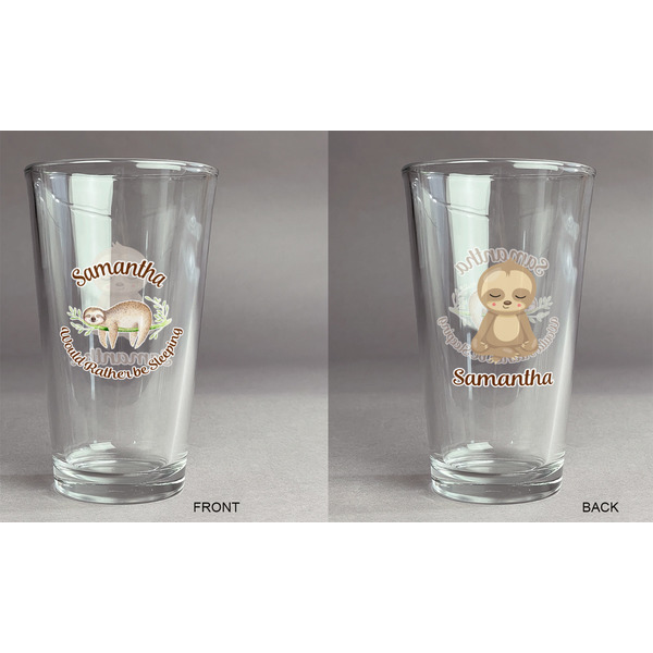 Sloth Pint Glass - Two Content - Approval