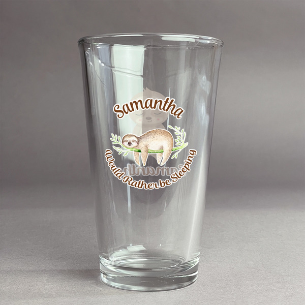 Custom Sloth Pint Glass - Full Color Logo (Personalized)