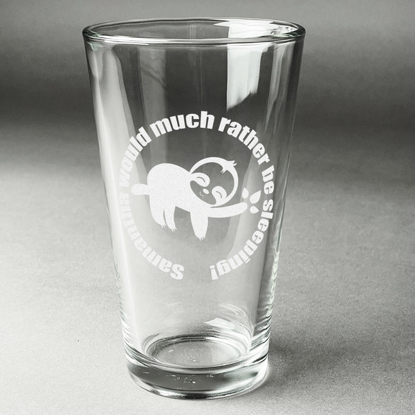 Custom Sloth Pint Glass - Engraved (Single) (Personalized)