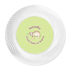 Sloth Plastic Party Dinner Plates - 10" (Personalized)