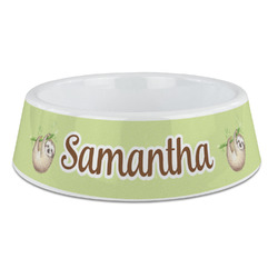 Sloth Plastic Dog Bowl - Large (Personalized)