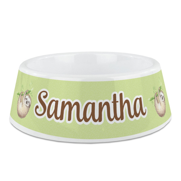 Custom Sloth Plastic Dog Bowl (Personalized)