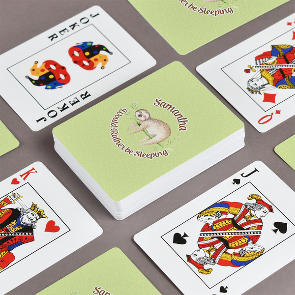 Sloth Playing Cards - Front & Back View