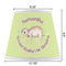 Sloth Poly Film Empire Lampshade - Dimensions