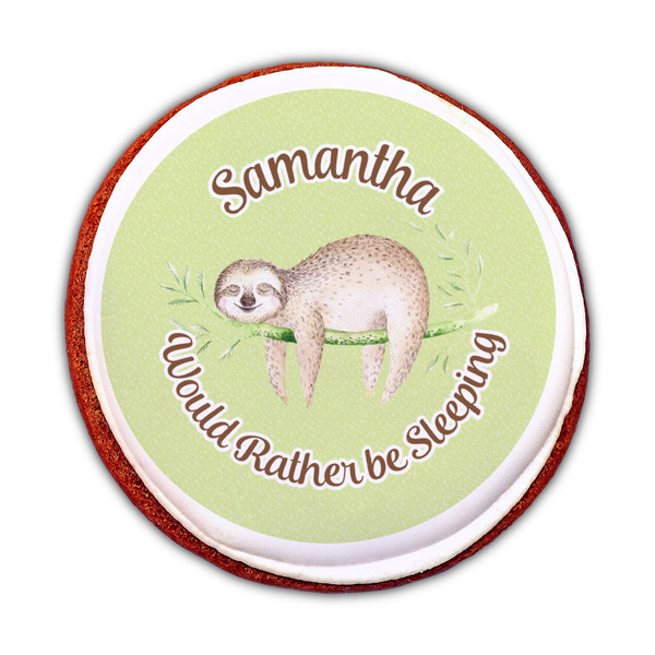 Sloth Printed Icing Circle - Medium - On Cookie