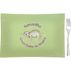 Sloth Rectangular Glass Appetizer / Dessert Plate - Single or Set (Personalized)