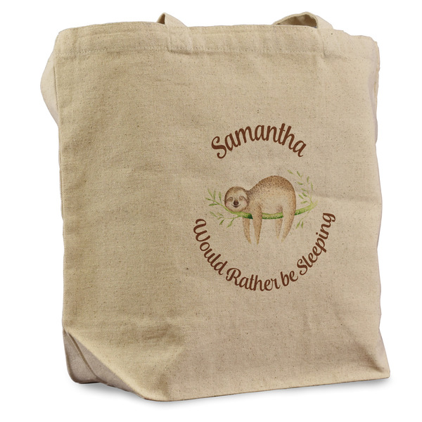 Custom Sloth Reusable Cotton Grocery Bag - Single (Personalized)