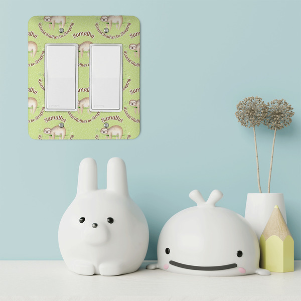 Sloth Rocker Light Switch Covers - Double - IN CONTEXT