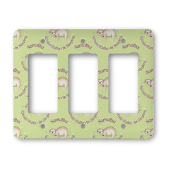 Sloth Rocker Style Light Switch Cover - Three Switch (Personalized)