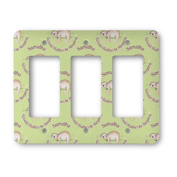 Custom Sloth Rocker Style Light Switch Cover - Three Switch (Personalized)