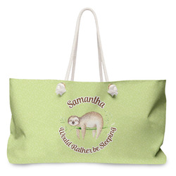 Sloth Large Tote Bag with Rope Handles (Personalized)