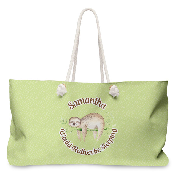 Custom Sloth Large Tote Bag with Rope Handles (Personalized)