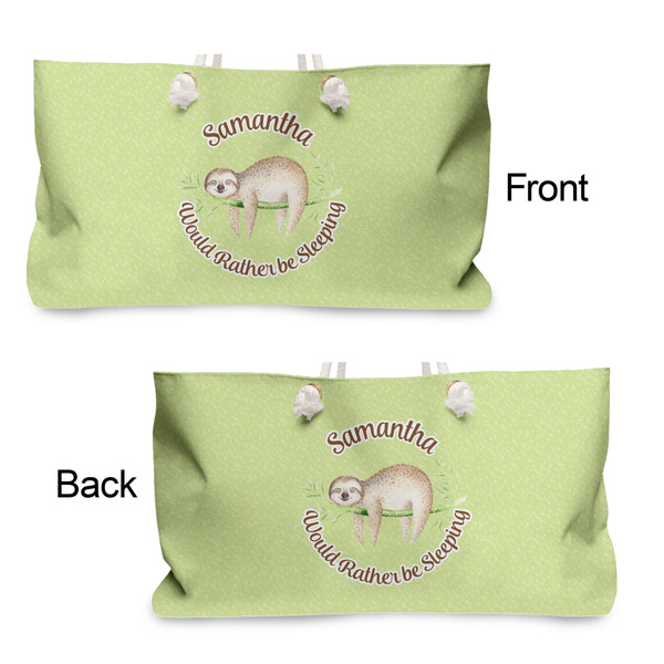 Sloth Large Rope Tote - From & Back View