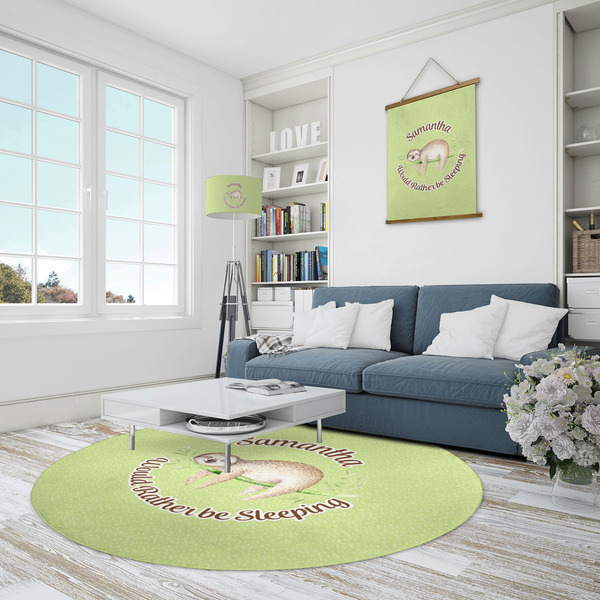 Sloth Round Area Rug - IN CONTEXT