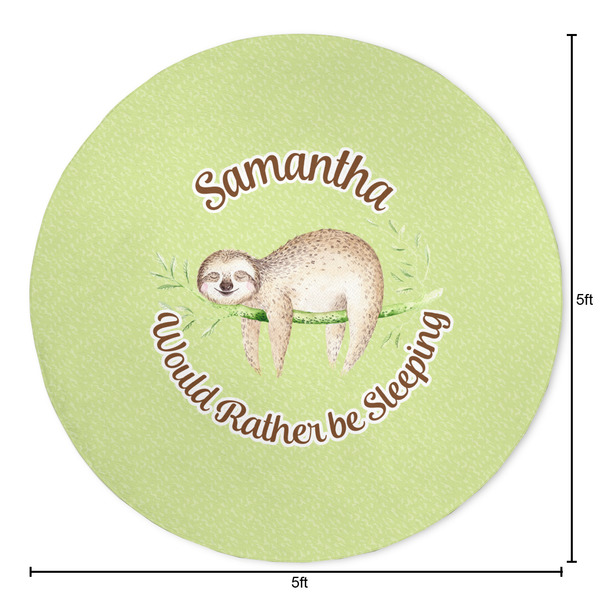 Sloth Round Area Rug - Size