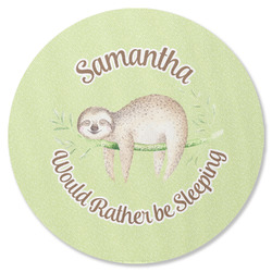 Sloth Round Rubber Backed Coaster (Personalized)