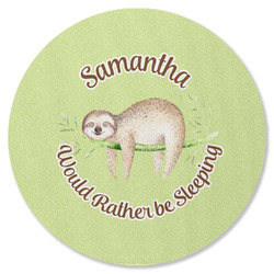Sloth Round Rubber Backed Coaster (Personalized)