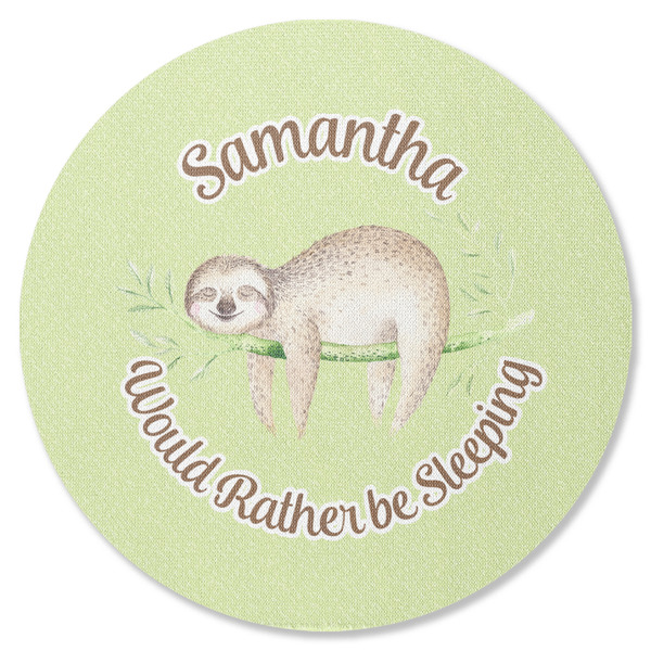 Custom Sloth Round Rubber Backed Coaster (Personalized)