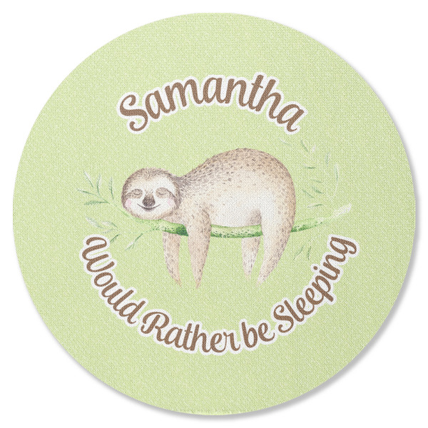 Custom Sloth Round Rubber Backed Coaster (Personalized)