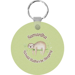 Sloth Round Plastic Keychain (Personalized)