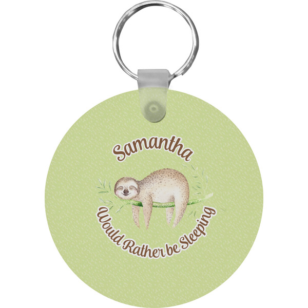 Custom Sloth Round Plastic Keychain (Personalized)